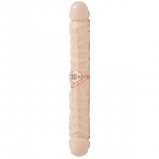 Двухголовый фаллос телесного цвета  Jr. Veined Double Header 12" Bender - 29,5 см.