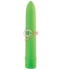 Зелёный классический вибратор BASICX MULTISPEED VIBRATOR GREEN 7INCH - 18 см.