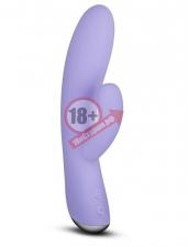 Фиолетовый вибратор с клиторальной стимуляцией Cecilia - 18,7 см.