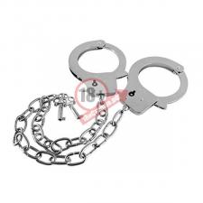 Наручники на длинной цепочке с ключами Metal Handcuffs Long Chain