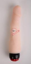 Телесный вибратор со встроенным пультом - 21 см.