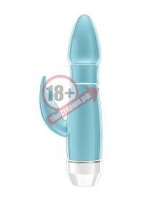 Бирюзовый вибратор Loraine со стимулятором клитора - 16,2 см.