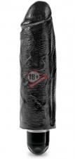 Чёрный вибратор-реалистик 6" Vibrating Stiffy - 17,8 см.