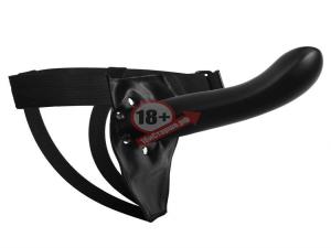 Чёрный полый страпон Vixen G-Spot Hollow Strap On Harness - 17,8 см.