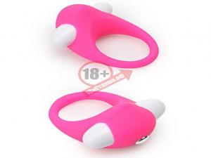 Розовое эрекционное кольцо LIT-UP SILICONE STIMU RING 6