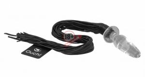 Стеклянная анальная пробка с хвостами плети Whip Butt Plug Bonded Leather