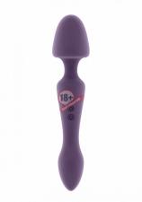 Фиолетовый двусторонний вибратор Sasha - 22,5 см.