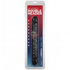 Черный двухголовый фаллоимитатор Jr. Veined Double Header 12" Bender - 30,5 см.