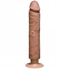 Кофейный вибратор-реалистик The Realistic Cock ULTRASKYN Without Balls Vibrating 10” - 29,2 см.
