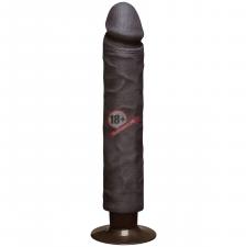 Коричневый вибратор The Realistic Cock ULTRASKYN Without Balls Vibrating 10” - 29,2 см.