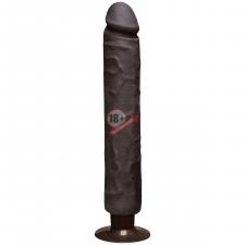 Коричневый вибратор The Realistic Cock ULTRASKYN Without Balls Vibrating 12” - 33,5 см.
