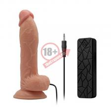 Телесный вибратор-реалистик на присоске REALSTUFF 6.5INCH VIBRATOR - 17 см.