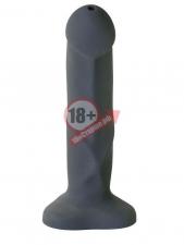 Серый фаллоимитатор с функцией семяизвержения Pop Dildo - 17,9 см.